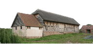 Cruck Barn at Aylton court, Aylton, Herefordshire